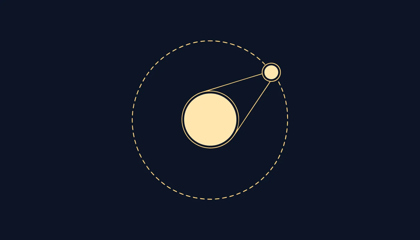 A small body holding a stable orbit at the trailing Lagrange point of a larger sphere